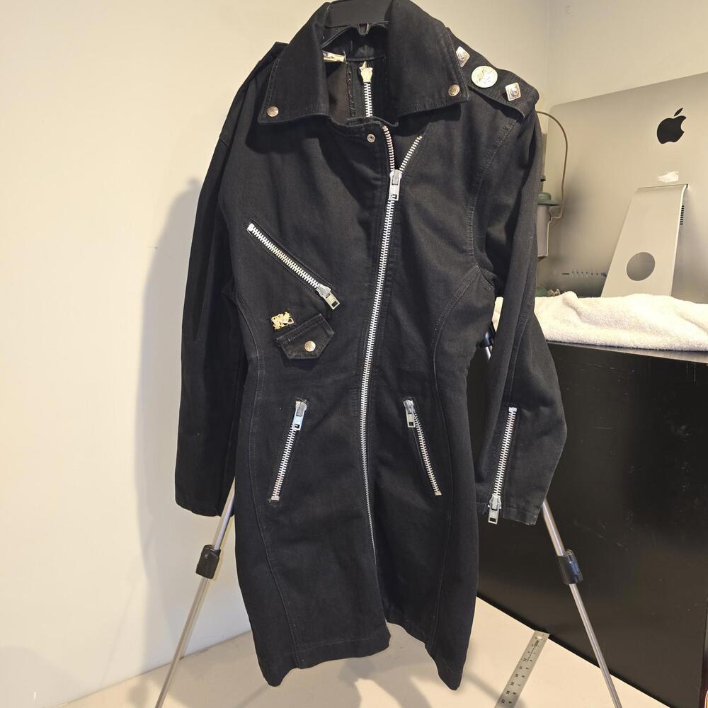 Parasuco Black Denim zipper dress / Jacket Y2k Vintage